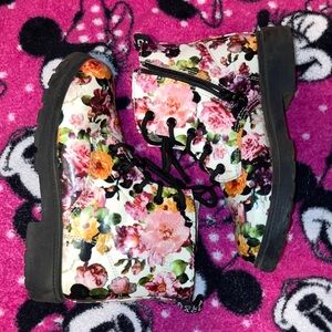 Floral Print Kids Boots